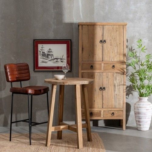 Hoge tafel van naturel grenenhout 90 cm