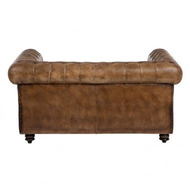 Vintage brown 2 seater sofa 153cm