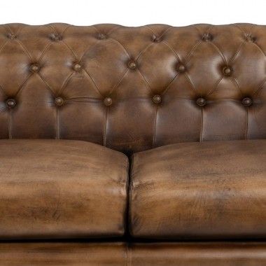 Vintage brown 2 seater sofa 153cm