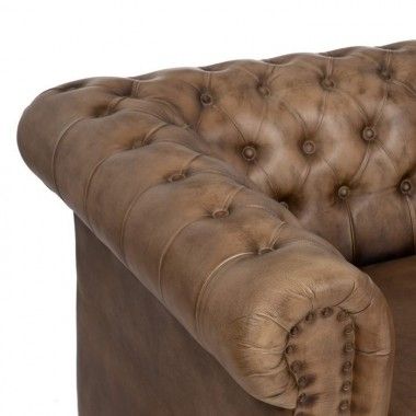 Sofa 3 places vintage brown 206cm