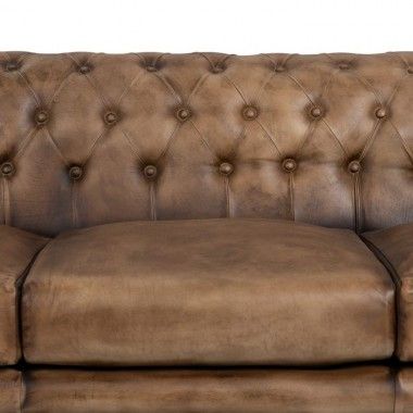 Sofa 3 places vintage brown 206cm