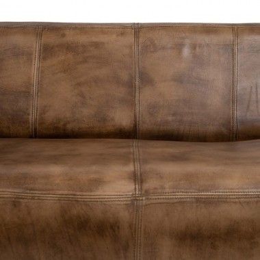 Vintage braunes 2-Sitzer-Sofa 146 cm LEDER