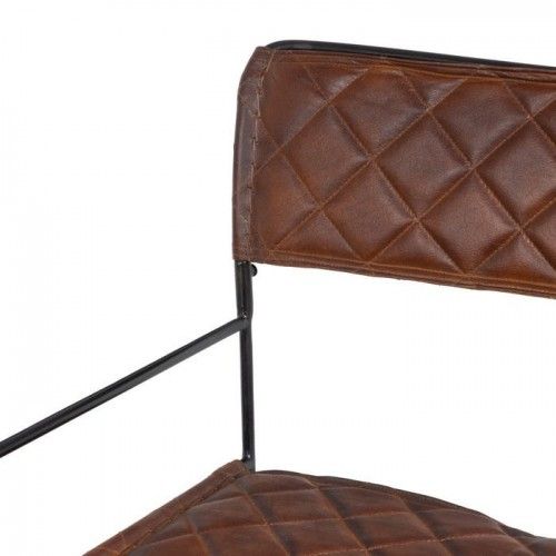 Sedia in pelle marrone e metallo 89 cm LOSANGE