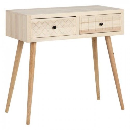 Wooden console 2 drawers 80cm POPLAR