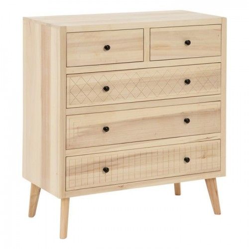 Natural wood chest of drawers 5 drawers 95cm MARIE