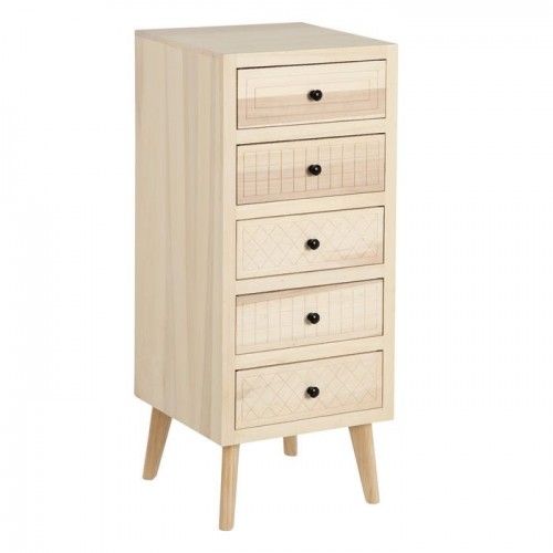 Natural wood chest of drawers 5 drawers 100cm MARIE