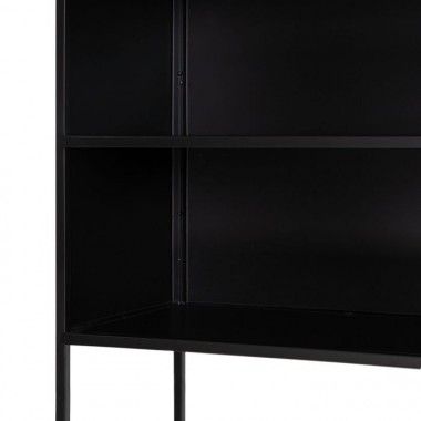 Black metal glass shelf 132cm BLACK