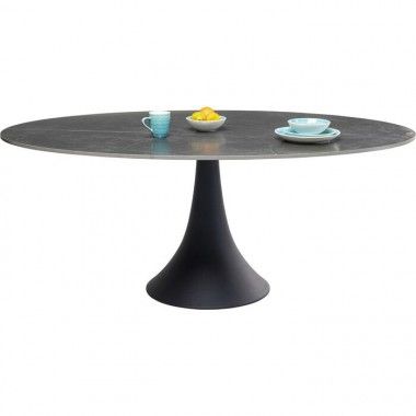 Mesa ovalada negra GRES 180x120cm 2
