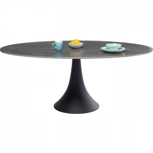 Tabela Oval Preto GRES 180X120CM