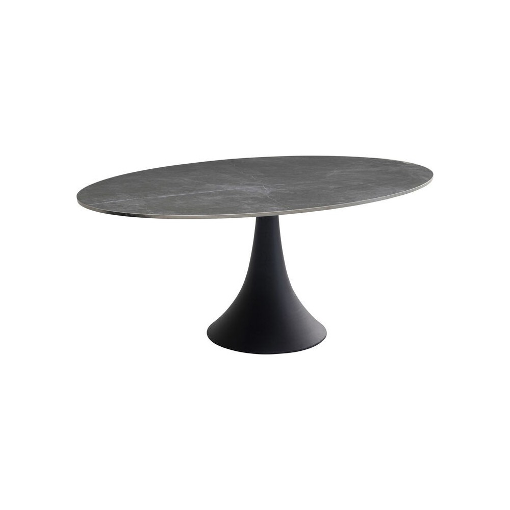 Black oval table GRES 180x120cm