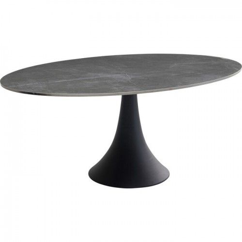 Black oval table GRES 180x120cm
