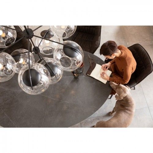 Black oval table GRES 180x120cm