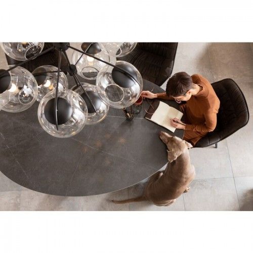 Schwarzer ovaler Tisch GRES 180x120cm