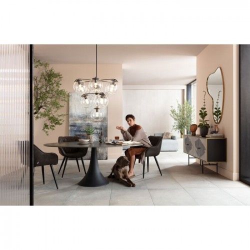 Black oval table GRES 180x120cm