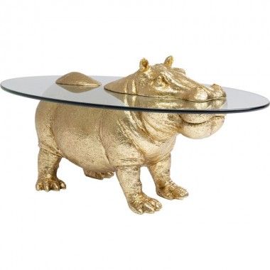 Mesa de café dourada Kare design Hipopótamo