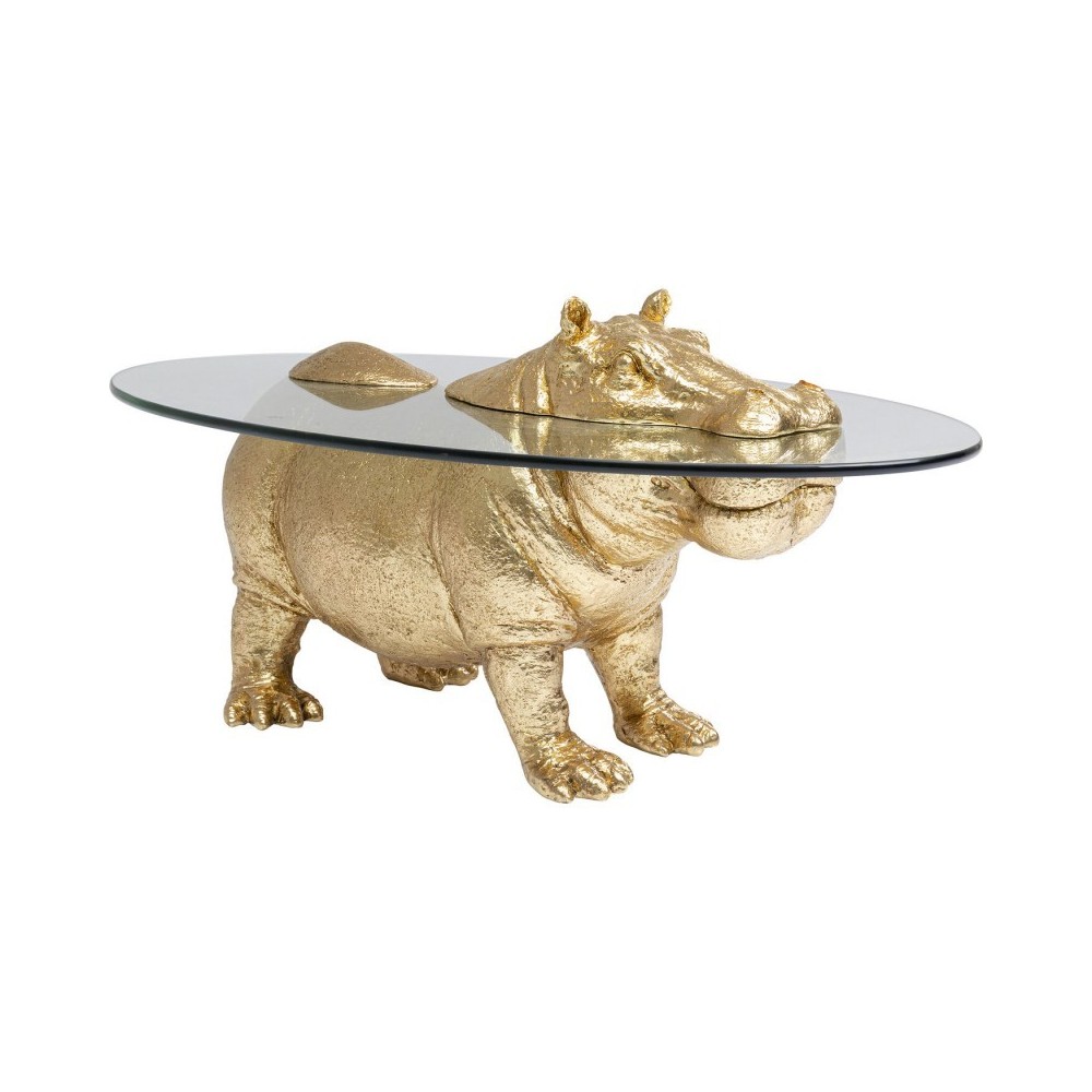 Mesa de café dourada Kare design Hipopótamo