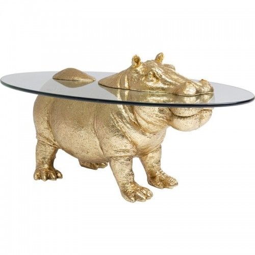Mesa de café dourada Kare design Hipopótamo