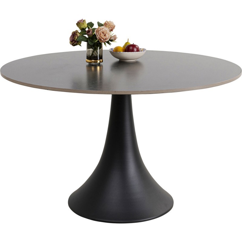 Mesa de comedor GRANDE POSSIBILITA gres negro redondo Ø120 cm KARE Design