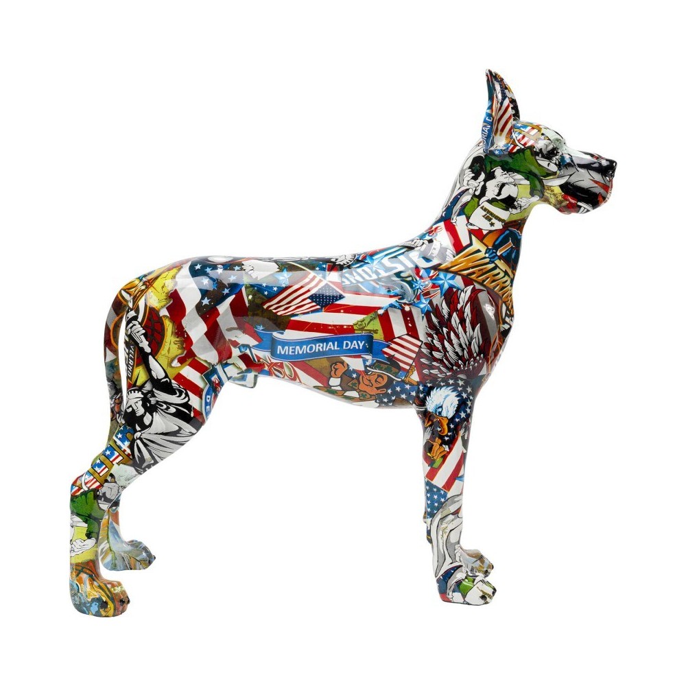 Escultura decorativa GRAFFITI dogue alemão multicolor 40 cm KARE Design — vista frontal