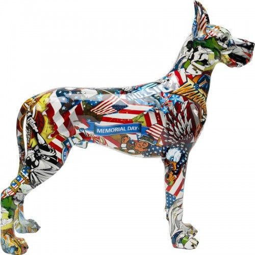 Escultura decorativa GRAFFITI dogue alemão multicolor 40 cm KARE Design — vista frontal