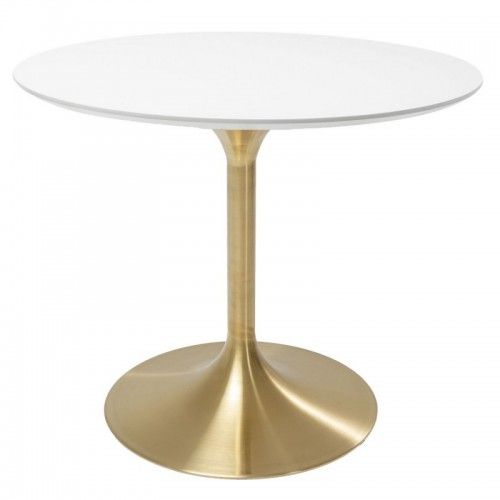 Mesa de jantar branco e ouro Kare design Convite