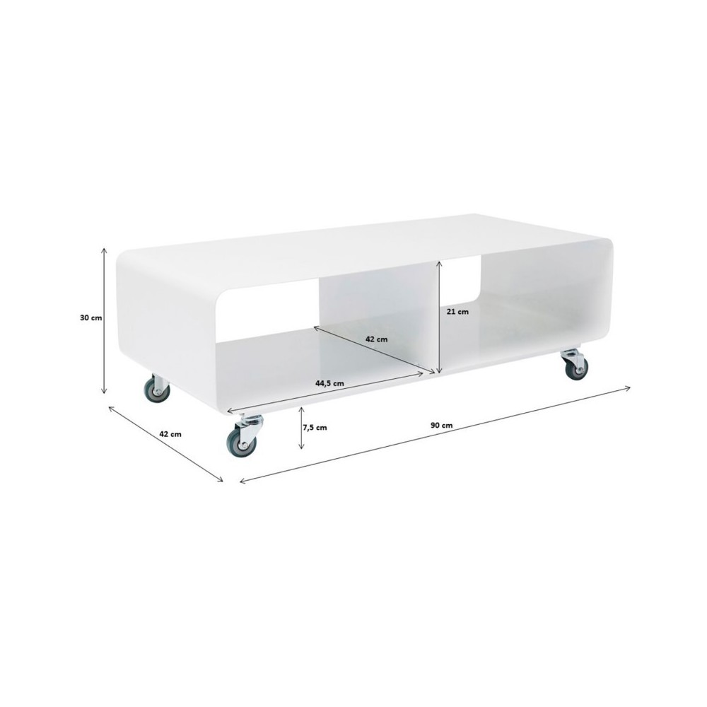 TV-Design 2 Türen lackiert weiß Arc