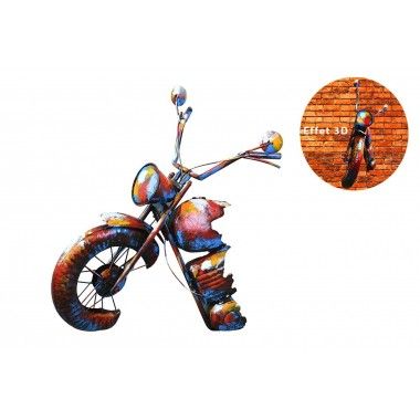 Escultura de parede antes do pigmento da motocicleta