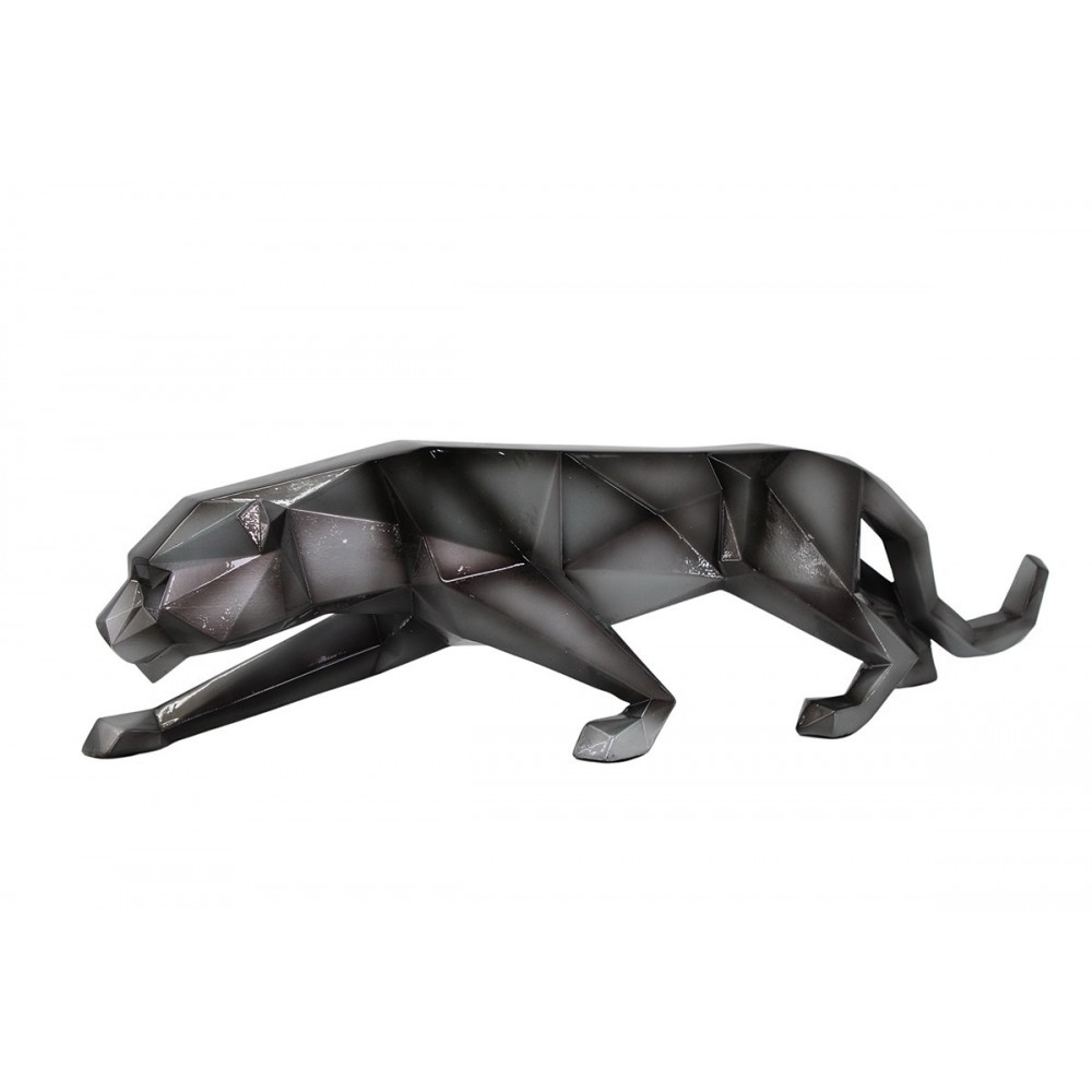 Escultura decorativa VITAMINE pantera origami antracite SOCADIS — vista frontal