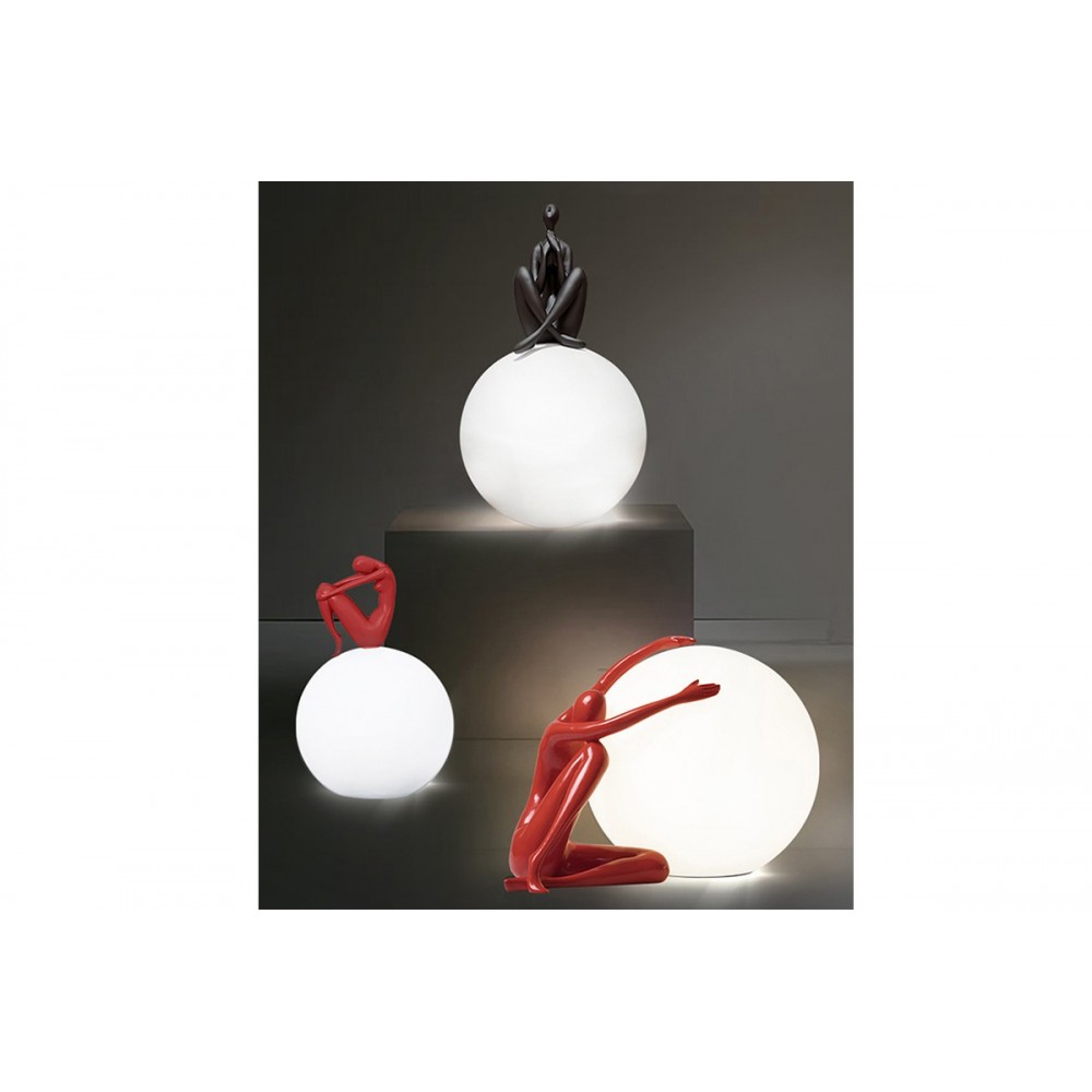 Rouge de resina de escultura luminosa de la esfera