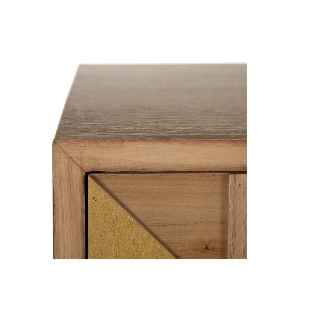Console van natuurlijk hout goud/hout 1 lade 1 kast PAULONIA