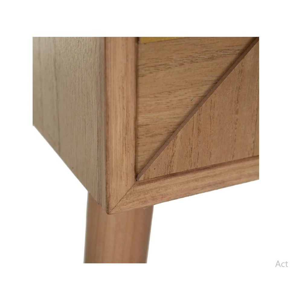 Console van natuurlijk hout goud/hout 1 lade 1 kast PAULONIA