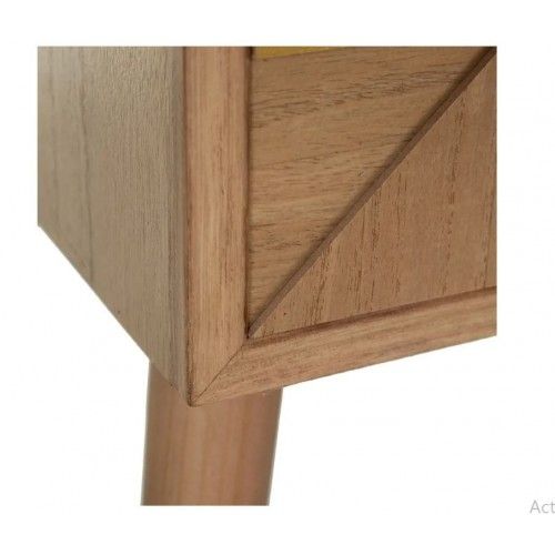 Console van natuurlijk hout goud/hout 1 lade 1 kast PAULONIA