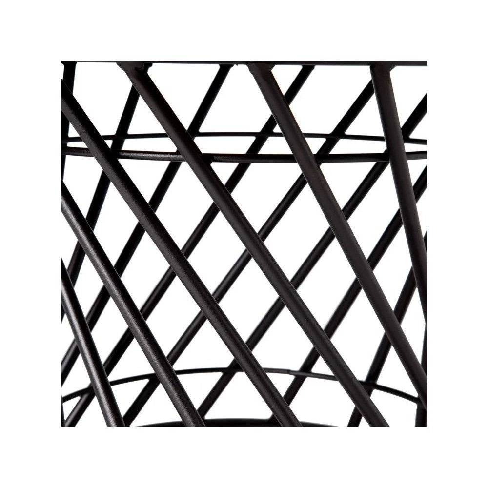 Mesa de centro redonda de diseño imitación mármol/metal negro 80 cm CRYSTAL