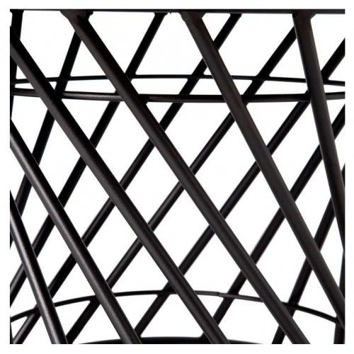 Mesa de centro redonda de diseño imitación mármol/metal negro 80 cm CRYSTAL