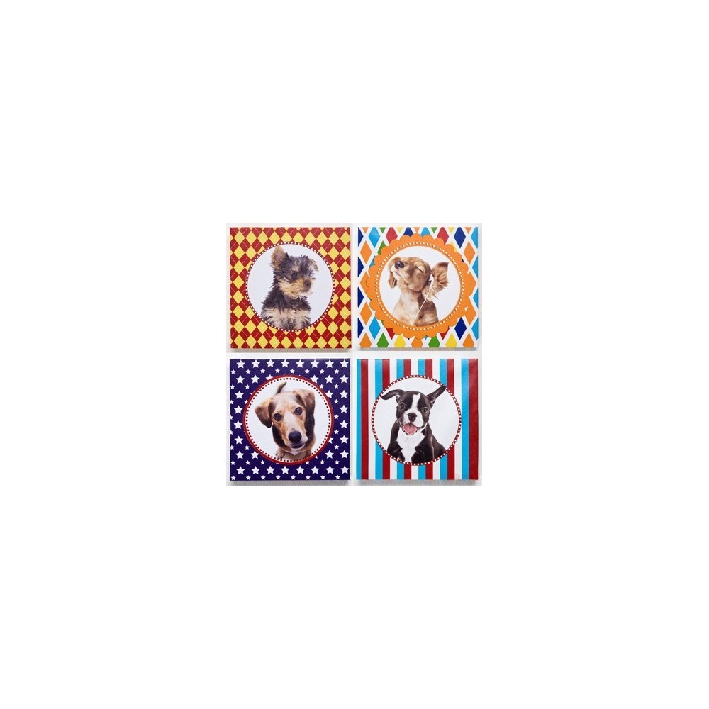 Set van 4 veelkleurige hondenkozijnen