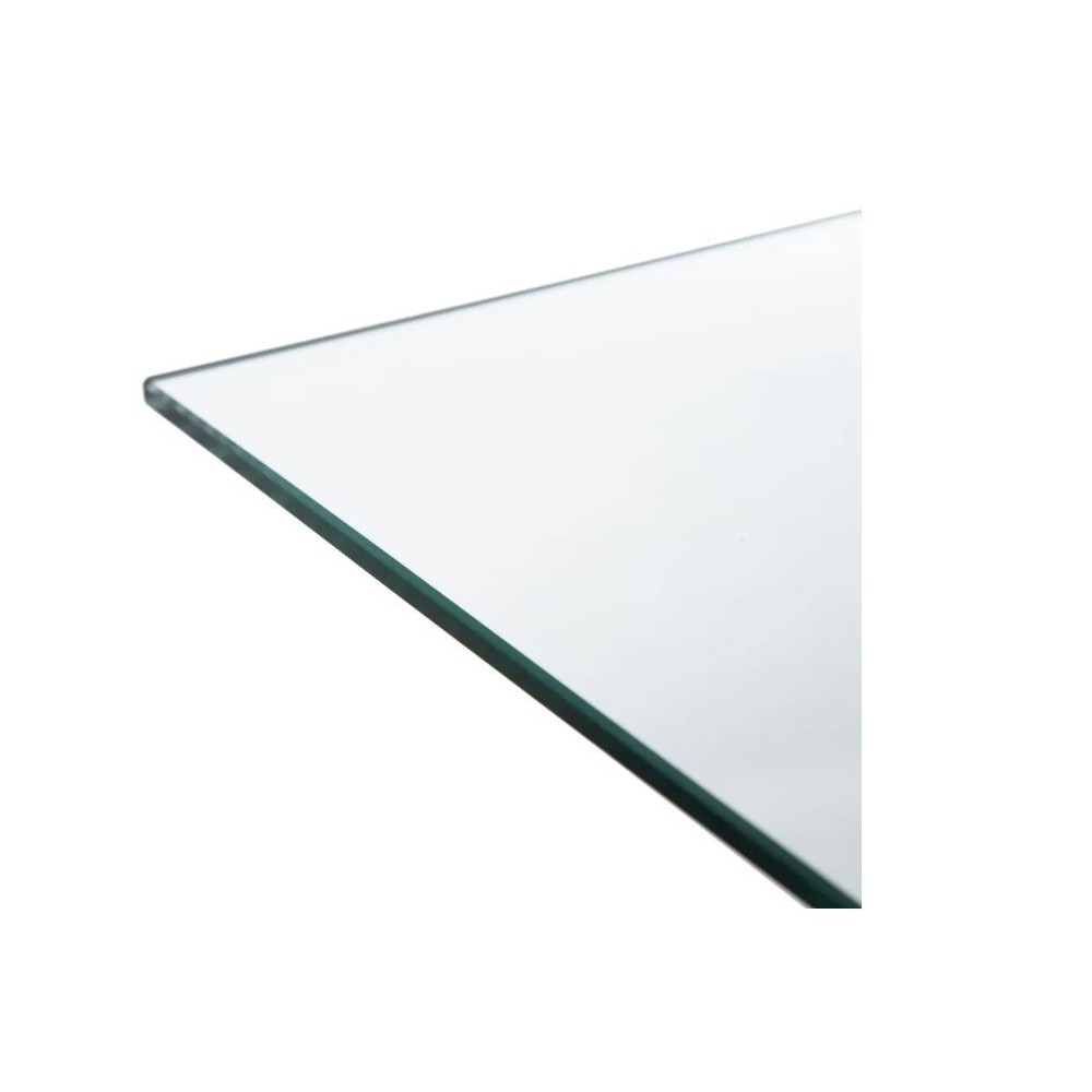Table à manger verre trempé métal 140cm CRYSTAL