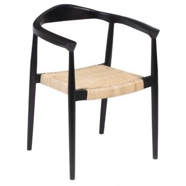 Natural black chair 76cm RATTAN