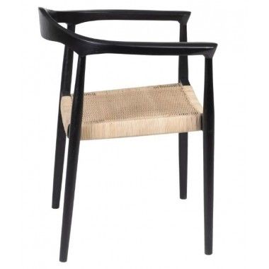 Cadeira preta natural 76cm RATTAN