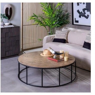Mesa de café redonda natural 120 cm Ketan 2