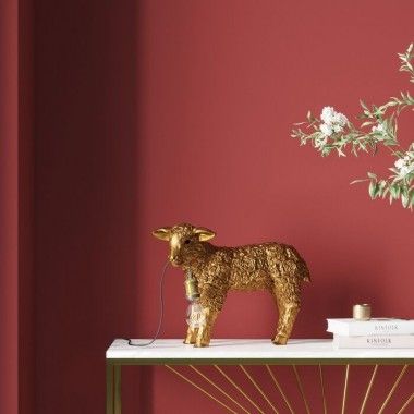Lâmpada de ovelha animal em flores douradas 36cm as ovelhas 2