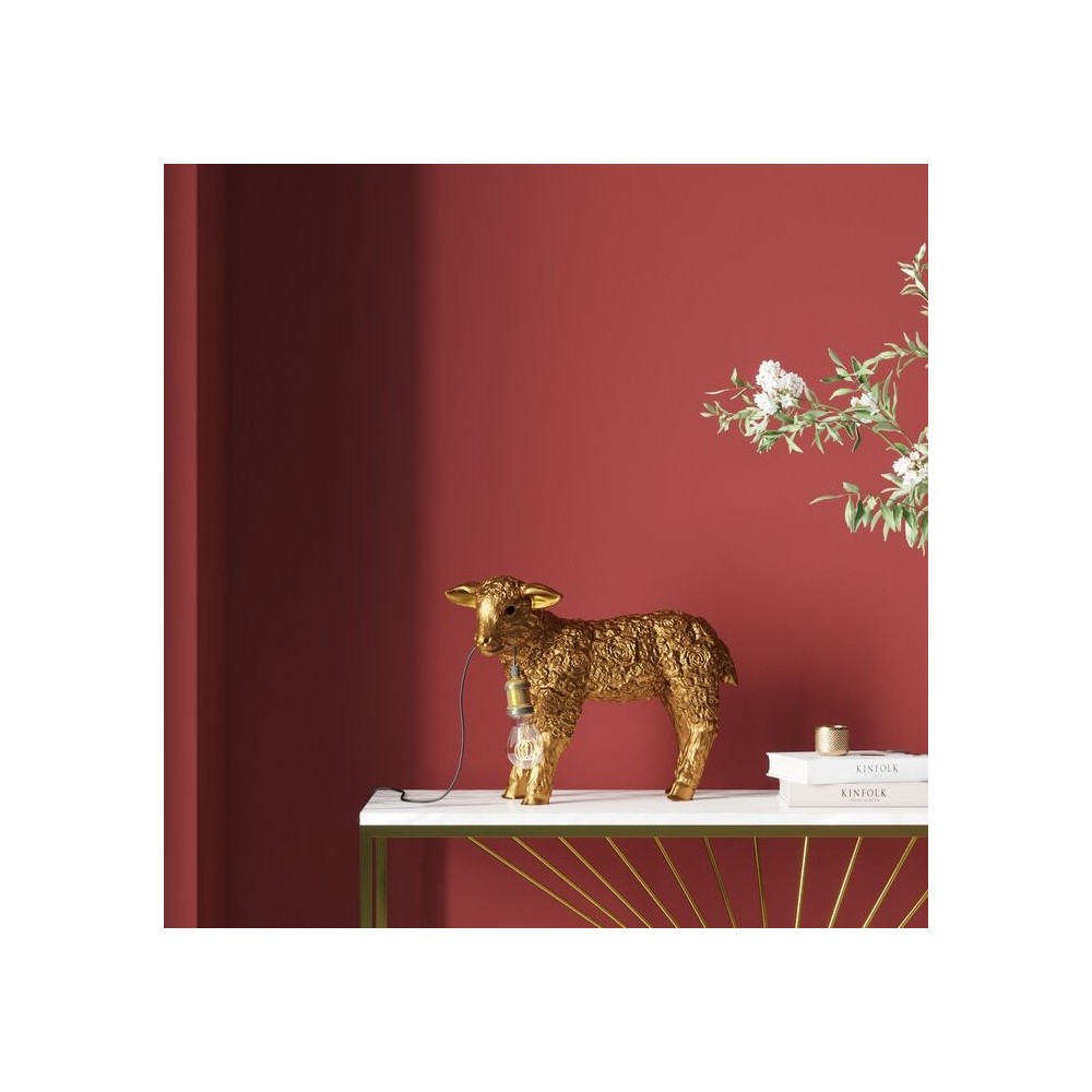 Goldene Schaf-Tierlampe in Blumen 36 cm LE MOUTON
