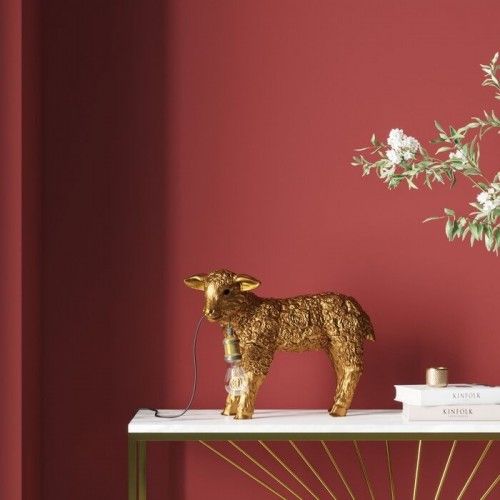Lâmpada de ovelha animal em flores douradas 36cm as ovelhas