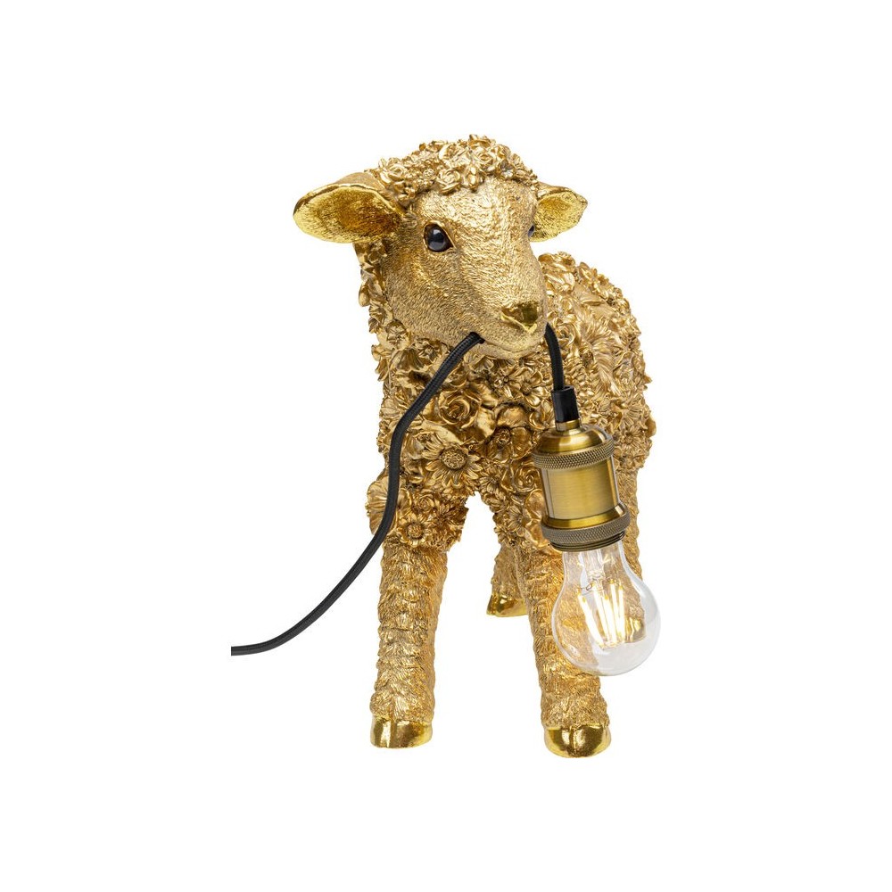 Goldene Schaf-Tierlampe in Blumen 36 cm LE MOUTON