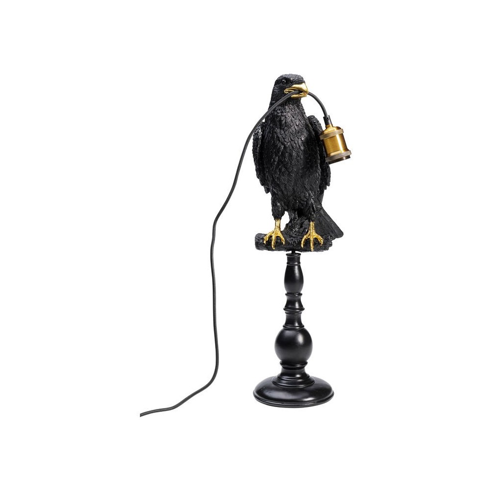 Lámpara de mesa pájaro cuervo negro LE CORBEAU