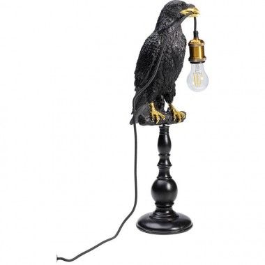 Pássaro preto pose lâmpada corvo o corvo 2