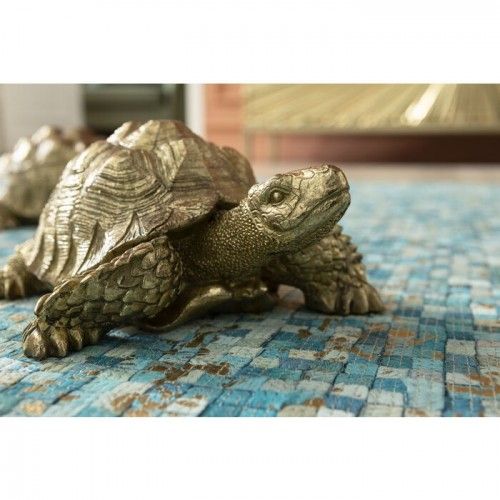 Escultura decorativa TORTUE pequena tartaruga dourada 26 cm KARE Design — ambientado numa sala