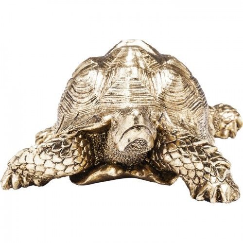 Escultura decorativa TORTUE pequena tartaruga dourada 26 cm KARE Design — vista a três quartos