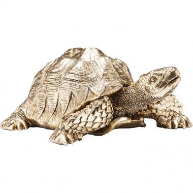 Decoratief beeld TORTUE kleine gouden schildpad 26 cm KARE Design — driekwartaanzicht vanaf andere zijde
