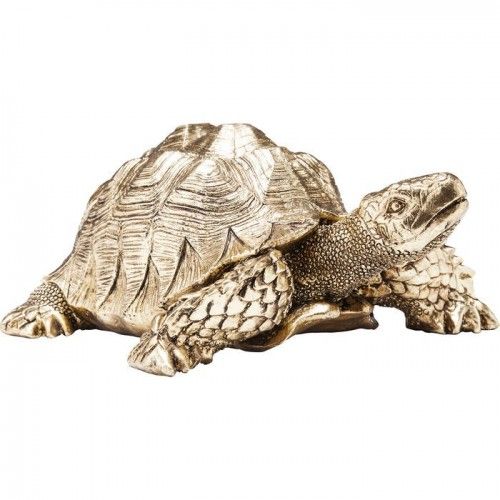 Dekorative Skulptur TORTUE kleine Goldschildkröte 26 cm KARE Design — Dreiviertelansicht von der Gegenseite