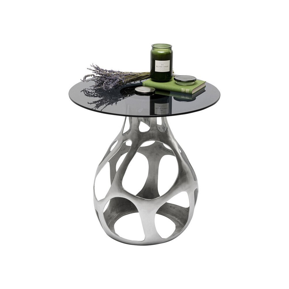 Silver side table 60cm VOLCANO